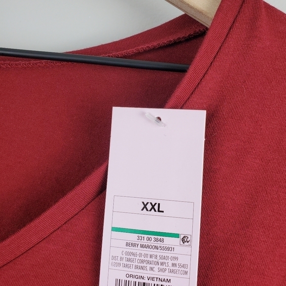 Wild Fable Red Burgundy Crop Tee XXL BNWT - Picture 6 of 9